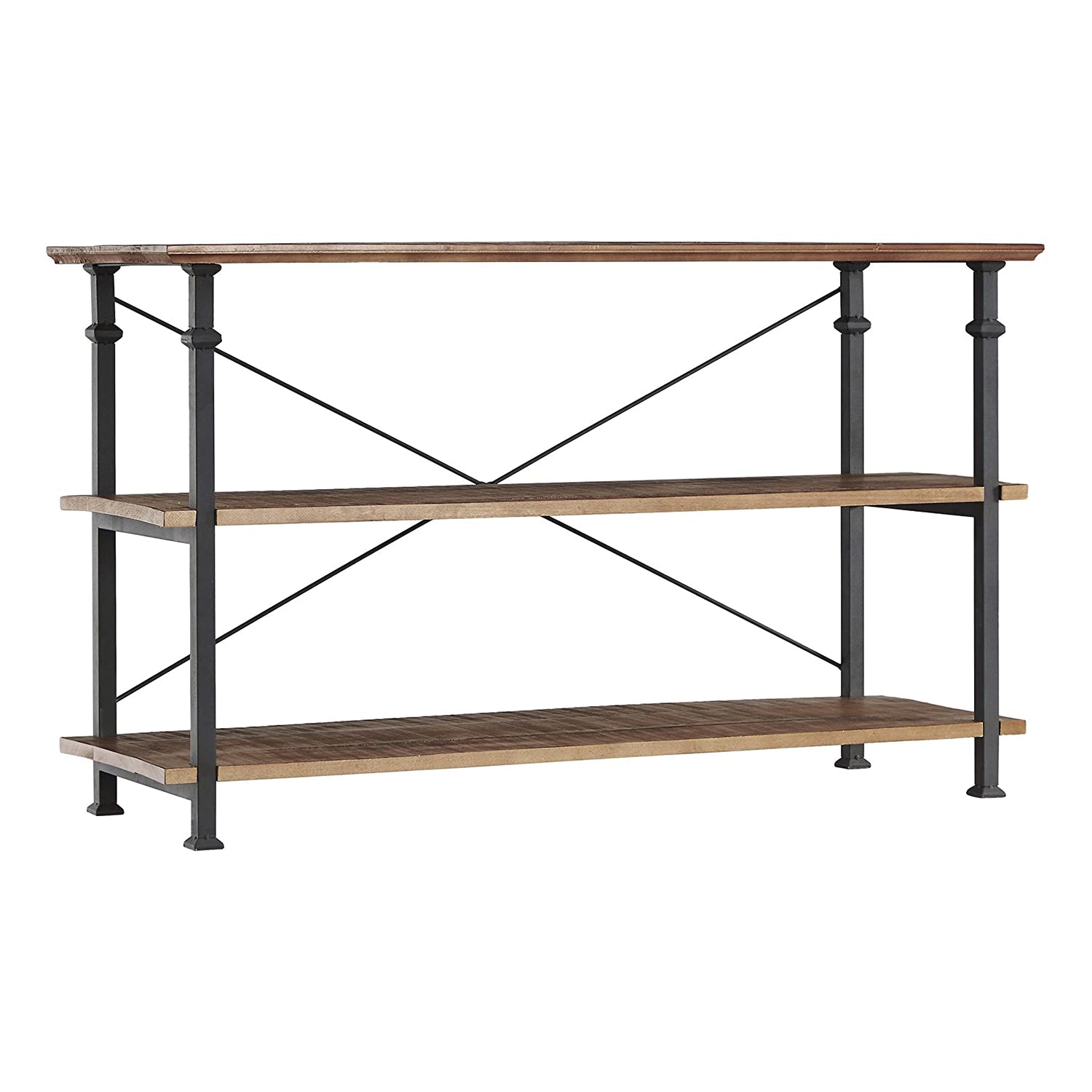 Homelegance Rustic Modern Wood Metal Sofa Table TV Stand Console Unit, Black