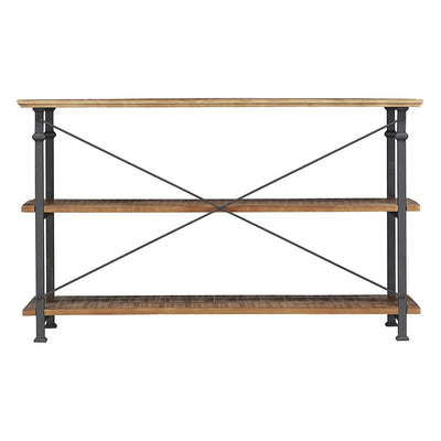 Homelegance Rustic Modern Wood Metal Sofa Table TV Stand Console Unit, Black