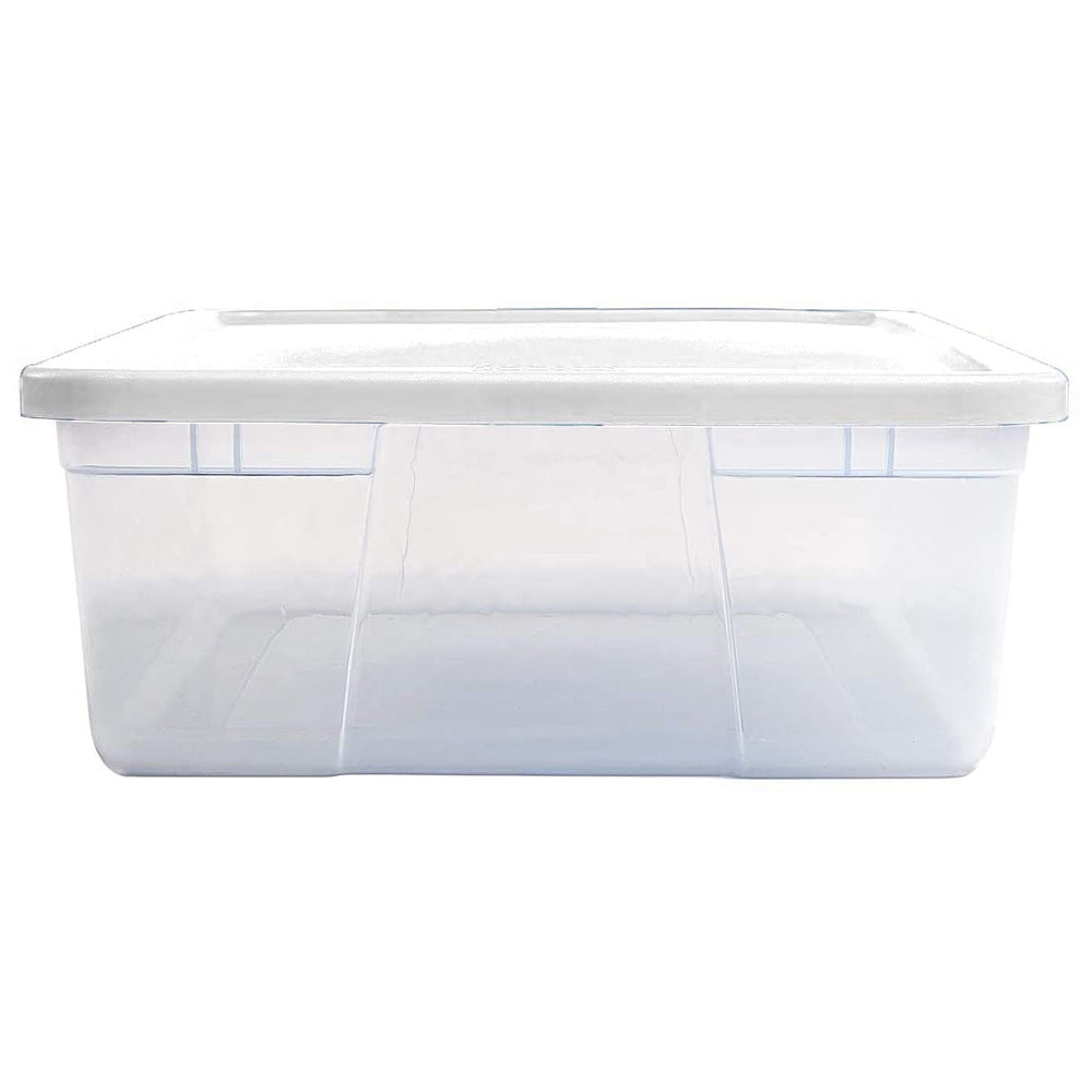 Homz 28 Qt Snaplock Clear Plastic Storage Container Bin with Secure Lid, 2 Pack