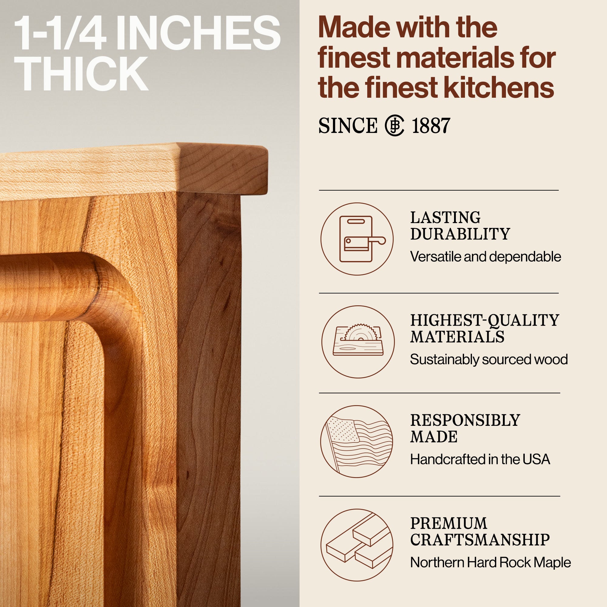 John Boos Maple Grain Reversible Cutting Board, 23.75 x 17.25 x 1.25" (Open Box) - VMInnovations