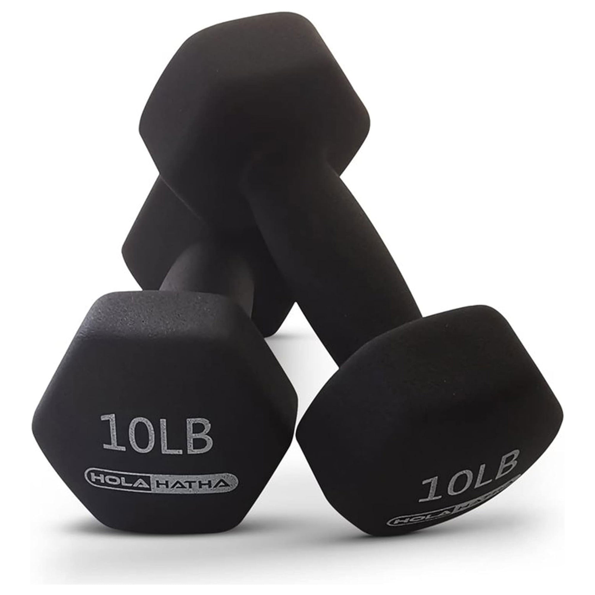 HolaHatha 3, 5, 8, 10 & 12lbs Neoprene Dumbbell Weight Set w/Storage Rack (Used) - VMInnovations