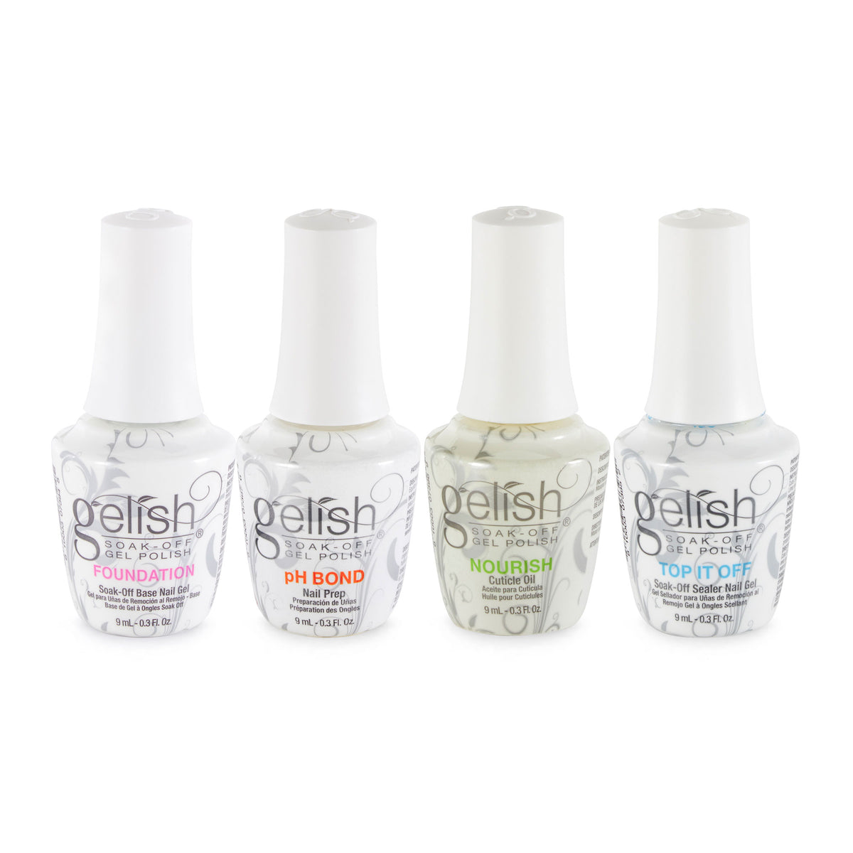 Gelish Mini Fantastic 4 9ml Essentials Collection Gel Nail Polish Kit, (8 Pack)