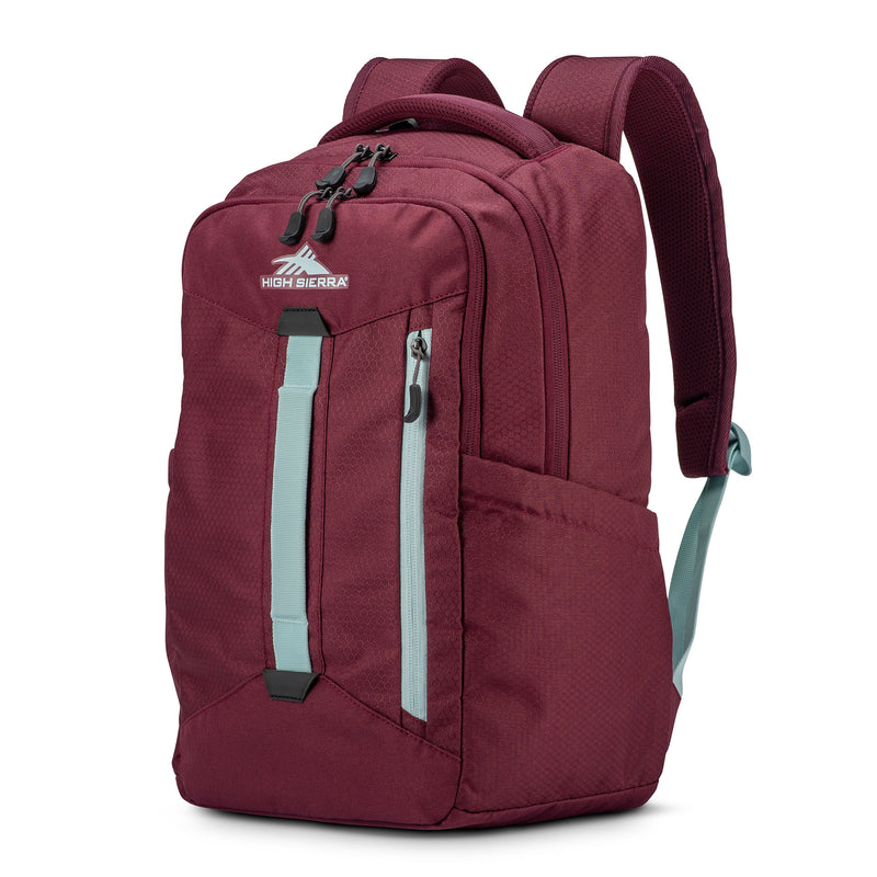 High Sierra Backpack w/Device Sleeve & Adjustable Straps, Maroon (Used)