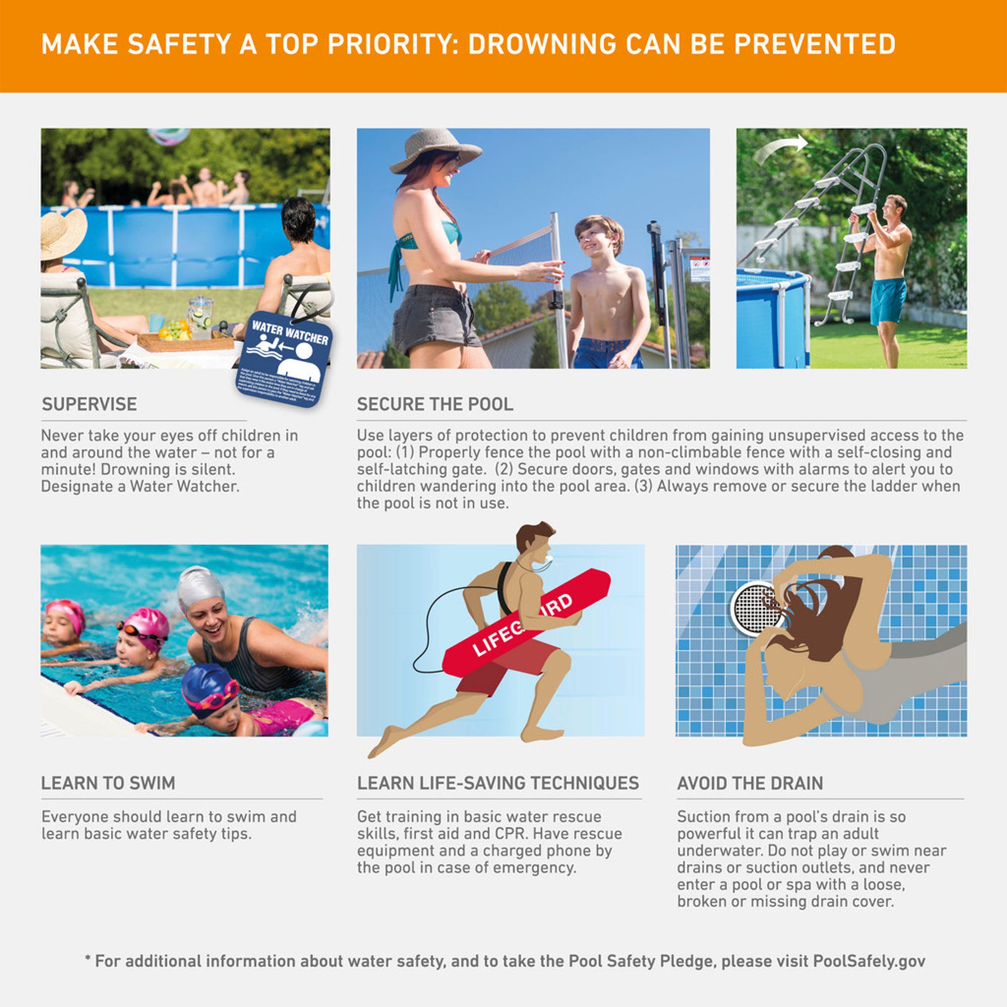 Intex 10ft x 30in Metal Frame Above Ground Pool & Intex Steel Frame Pool Ladder