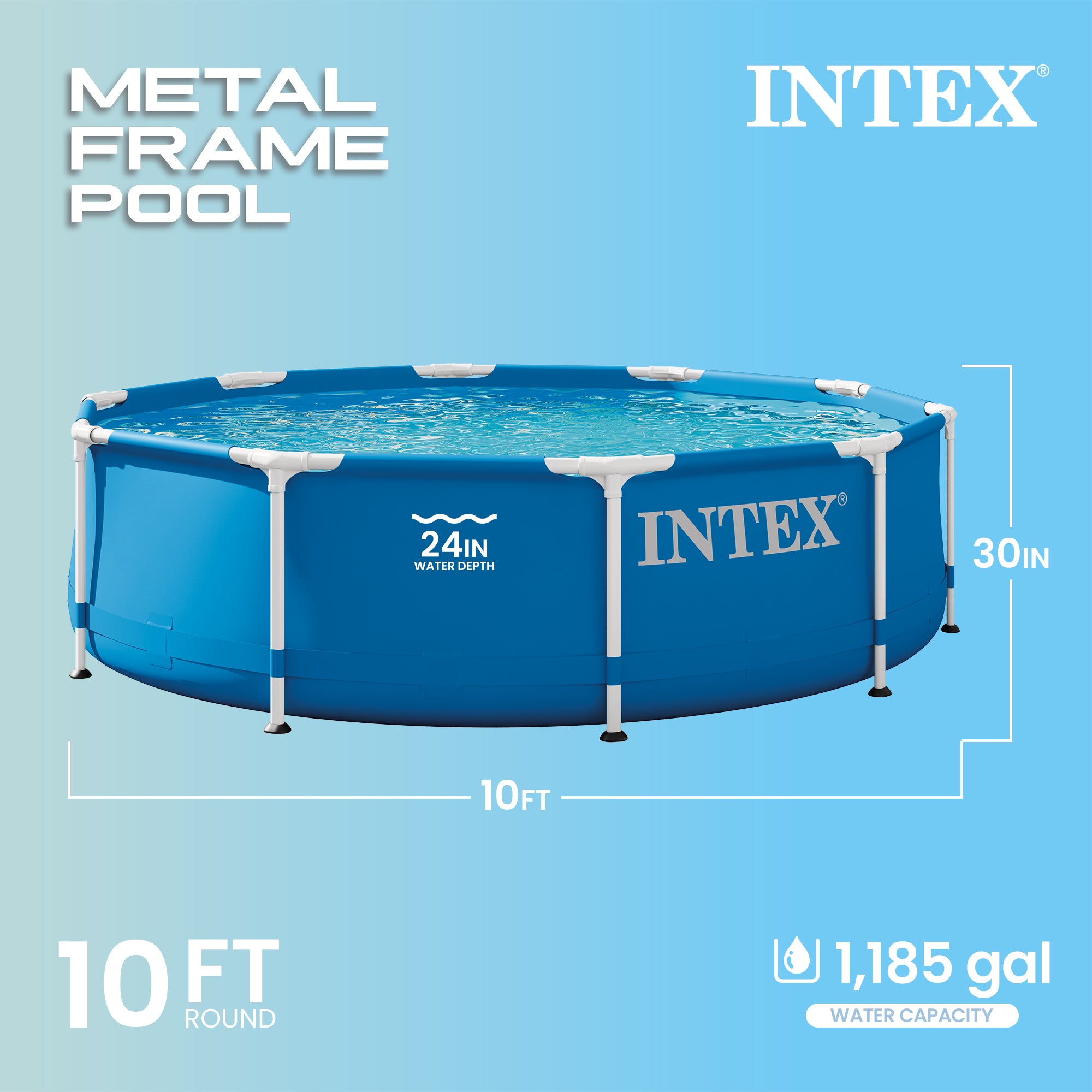 Intex Metal Frame Swimming Pool with Filter Pump and Pool Cleaning Kit (2 Pack)