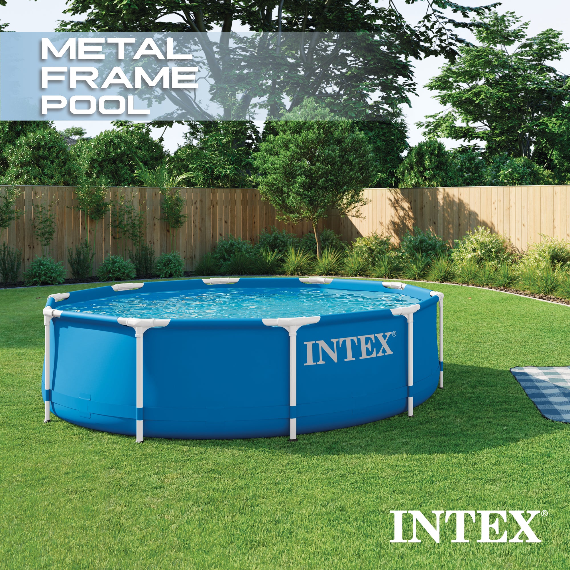 Intex Metal Frame Swimming Pool with Filter Pump and Pool Cleaning Kit (2 Pack)
