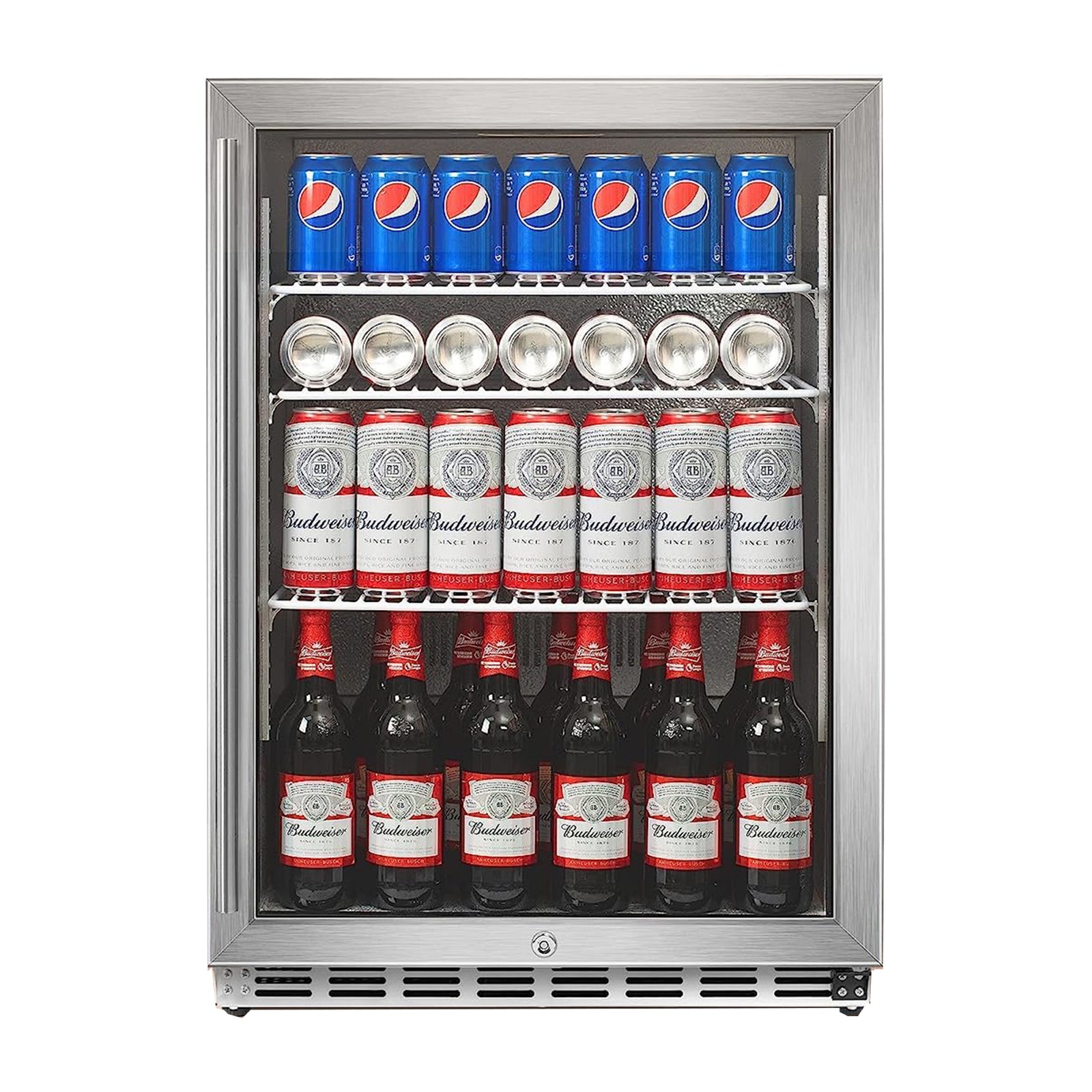 IceJungle 5.3 Cu. Ft. 160 Can Under Counter Freestanding Beverage Drink Fridge - VMInnovations