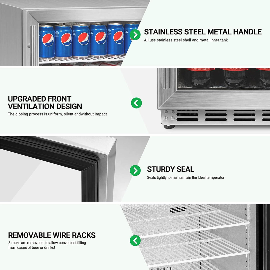 IceJungle 5.3 Cu. Ft. 160 Can Under Counter Freestanding Beverage Drink Fridge - VMInnovations
