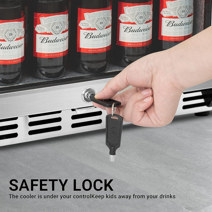 IceJungle 5.3 Cu. Ft. 160 Can Under Counter Freestanding Beverage Drink Fridge - VMInnovations