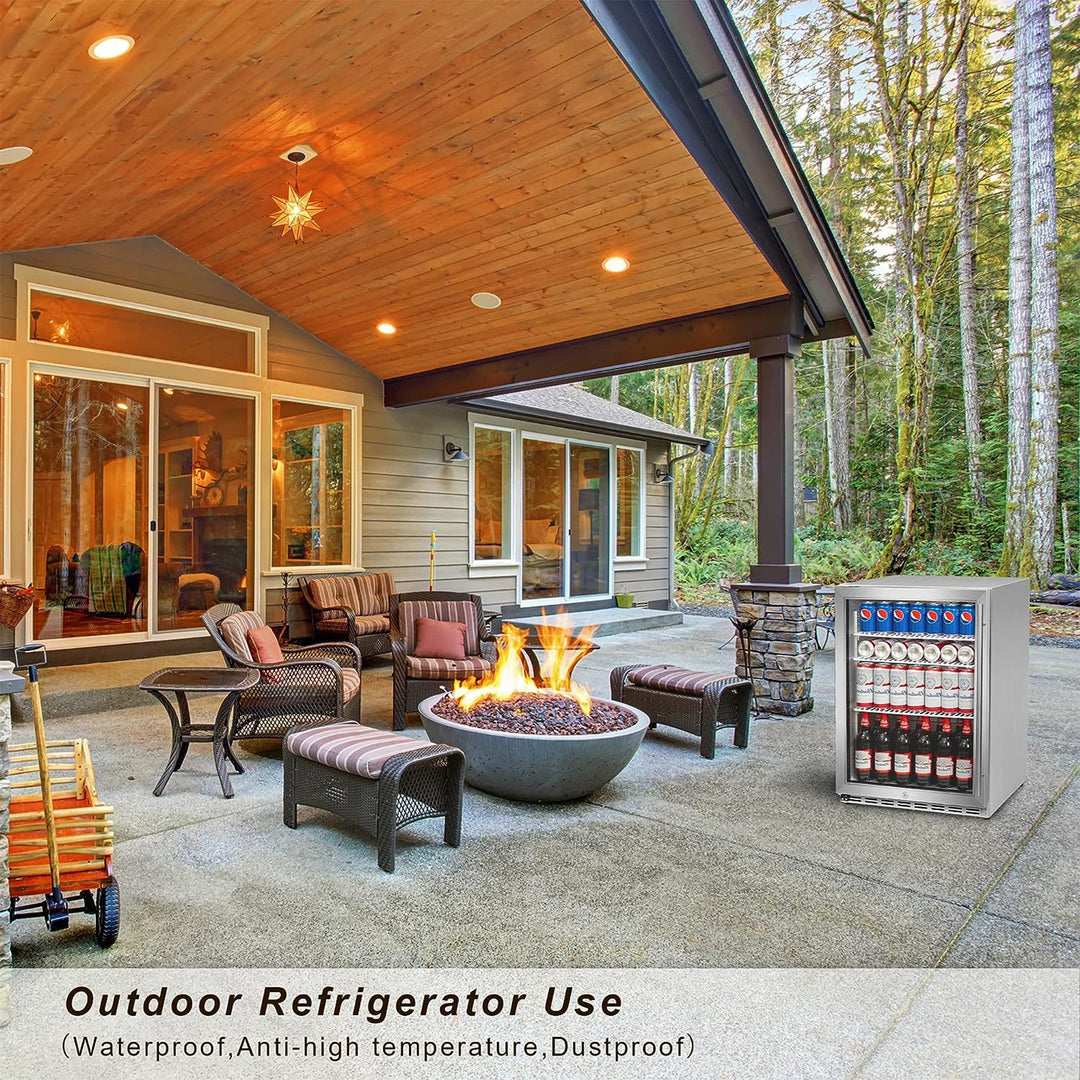 IceJungle 5.3 Cu. Ft. 160 Can Under Counter Freestanding Beverage Drink Fridge - VMInnovations