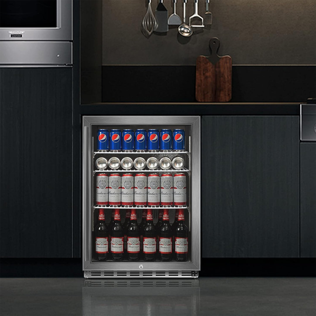 IceJungle 5.3 Cu. Ft. 160 Can Under Counter Freestanding Beverage Drink Fridge - VMInnovations