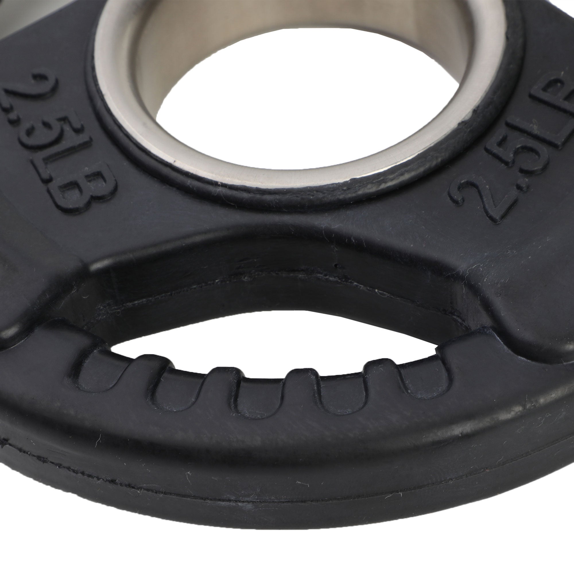 HolaHatha 2.5 Pound Olympic Rubber Coated Weight Plate w/Handle, Black (2 Pack) - VMInnovations
