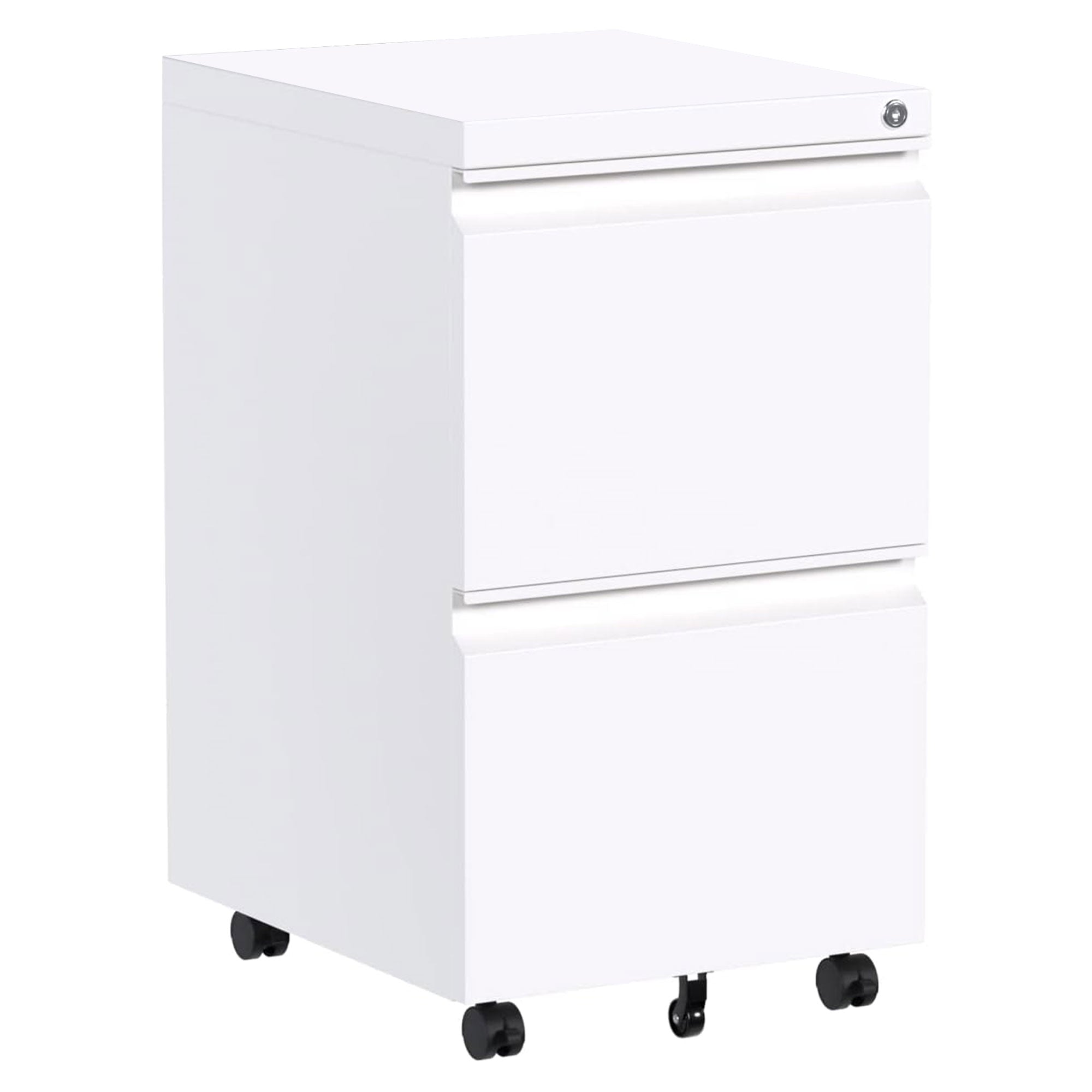 AOBABO 2 Drawer Mobile Metal Organizer Filing Cabinet, Assembled, White (Used) - VMInnovations