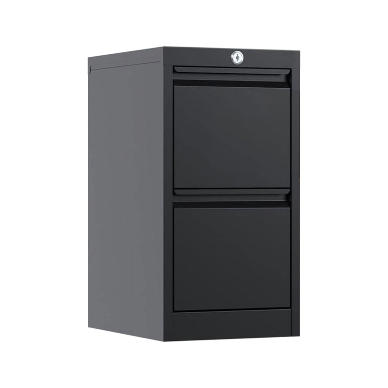 AOBABO 2 Drawer Vertical Metal File Cabinet with Lock for Home and Office, Black