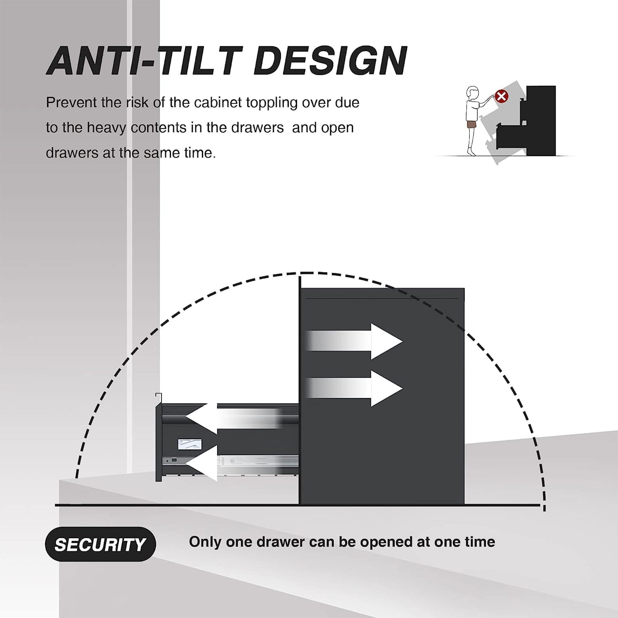 AOBABO 2 Drawer Vertical Metal File Cabinet with Lock, Black (Open Box) - VMInnovations