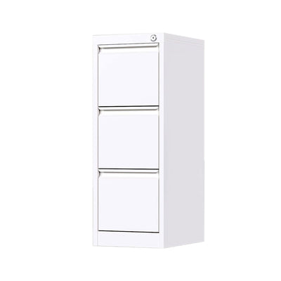AOBABO 3 Drawer Vertical Metal File Cabinet with Lock for Home and Office, White