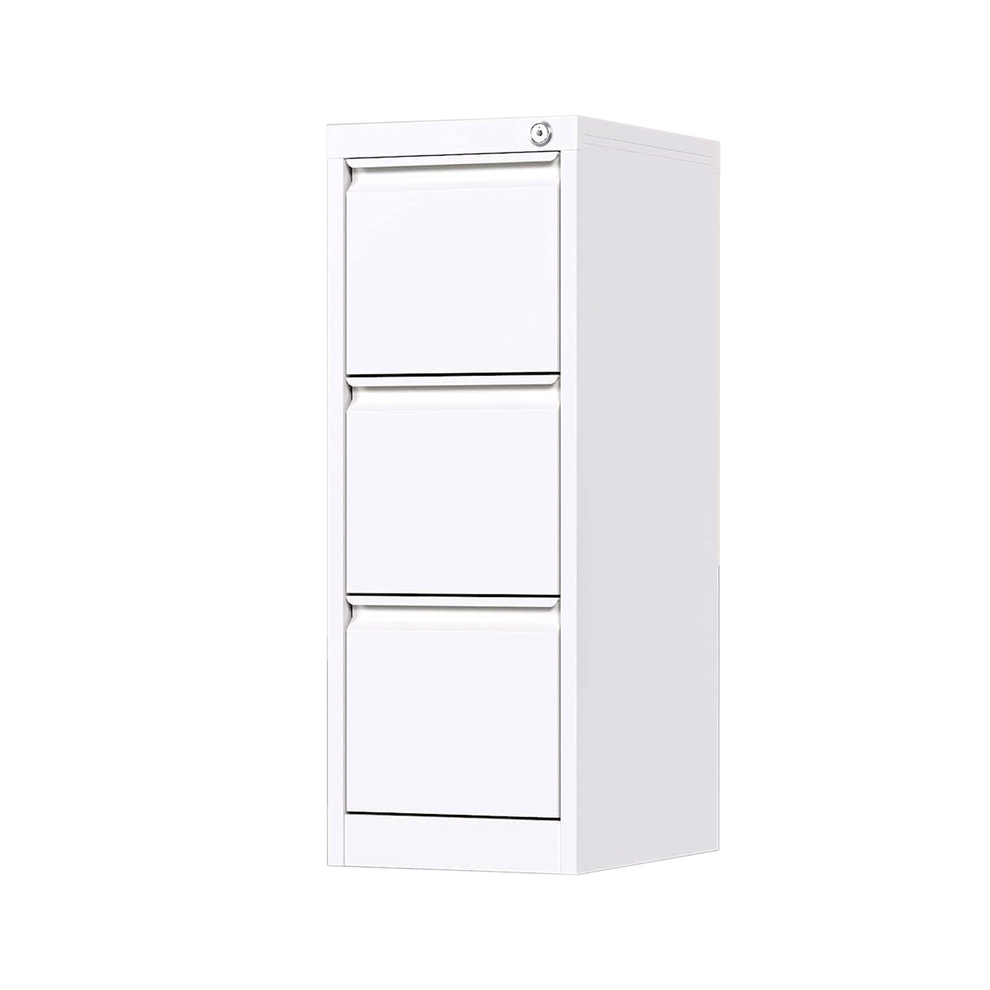 AOBABO 3 Drawer Metal File Cabinet w/Lock for Home & Office, White (Open Box) - VMInnovations