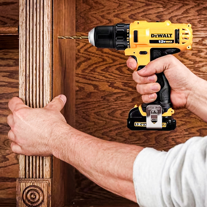 Dewalt 12V MAX Cordless Driver and Drill Hand Tool Set with 45 Drill Bits, Black - VMInnovations