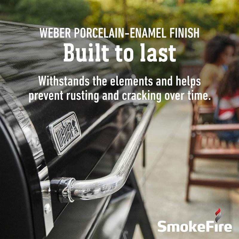 Weber SmokeFire II EX4 24" Stainless Steel Wood Fire Pellet Smart Grill, Black