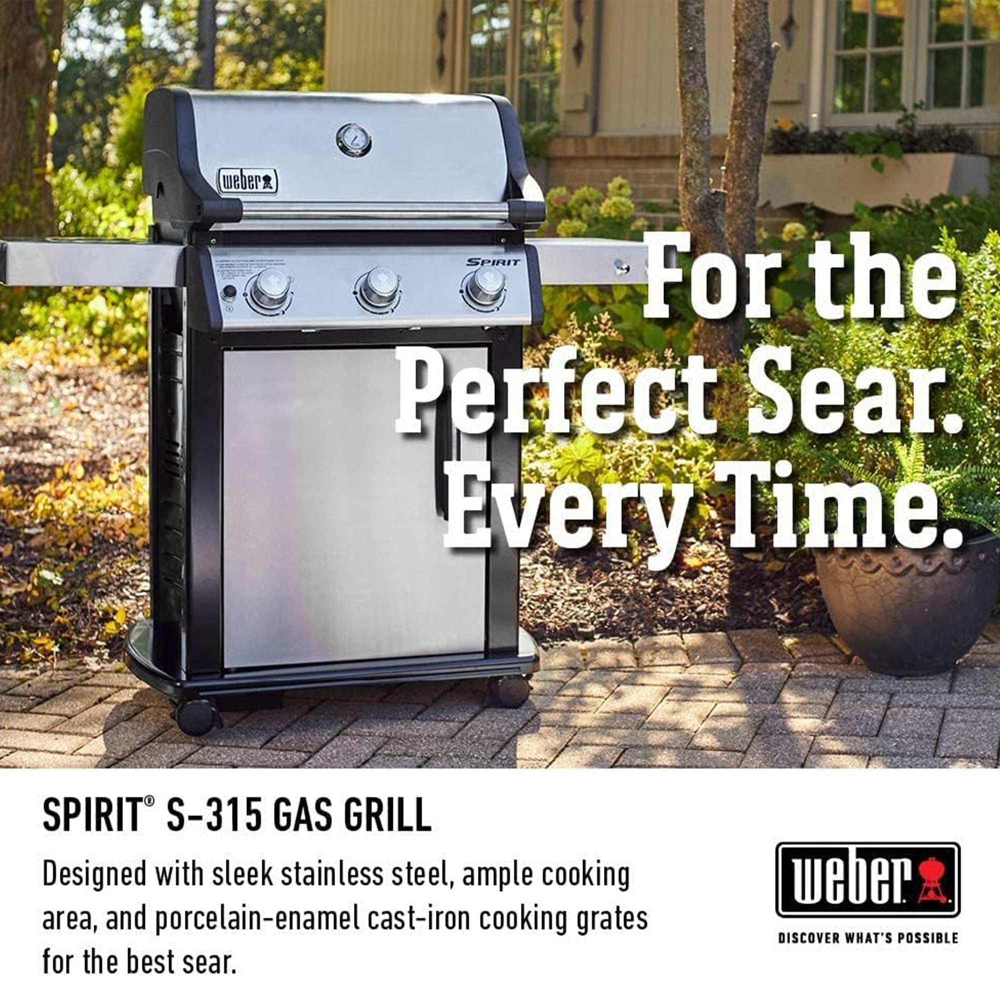 Weber Spirit S-315 Stainless Steel 3 Burner 32,000 BTUs Liquid Propane Gas Grill - VMInnovations
