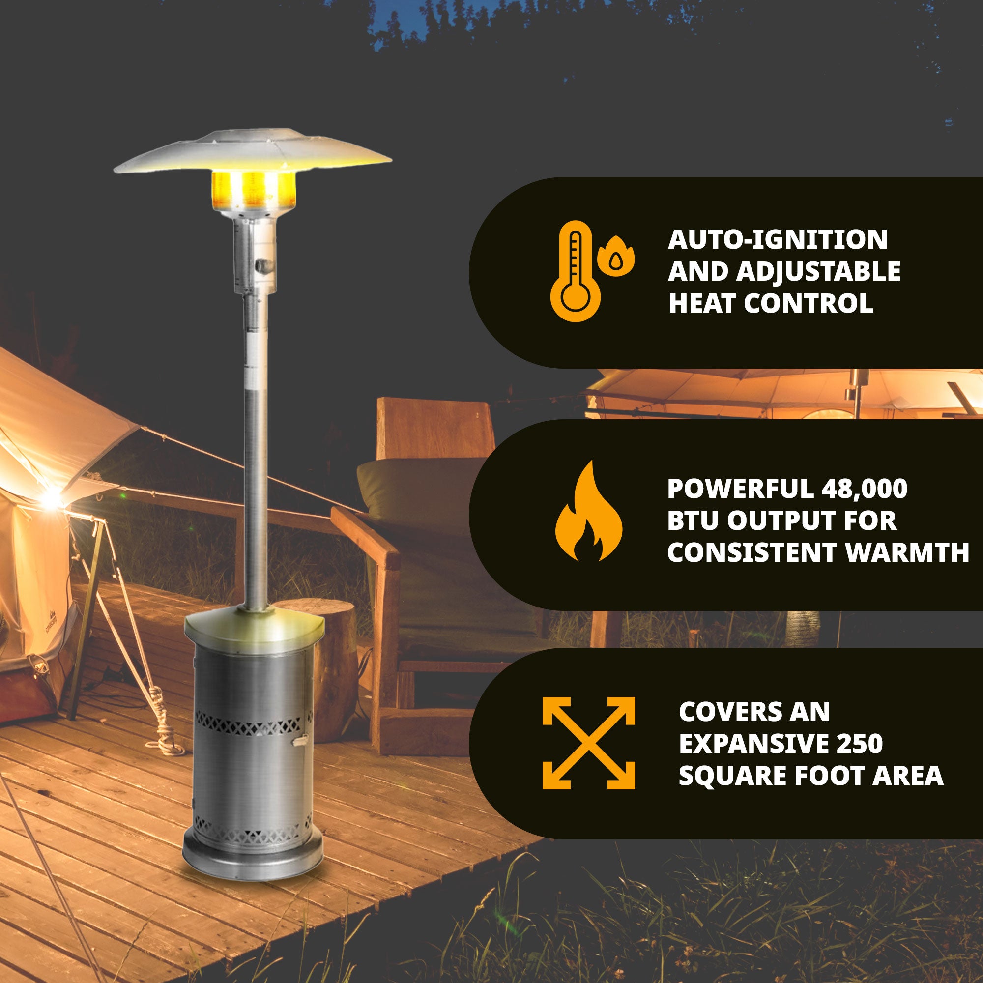 Four Seasons Courtyard Freestanding Outdoor Backyard Patio Heater (For Parts) - VMInnovations