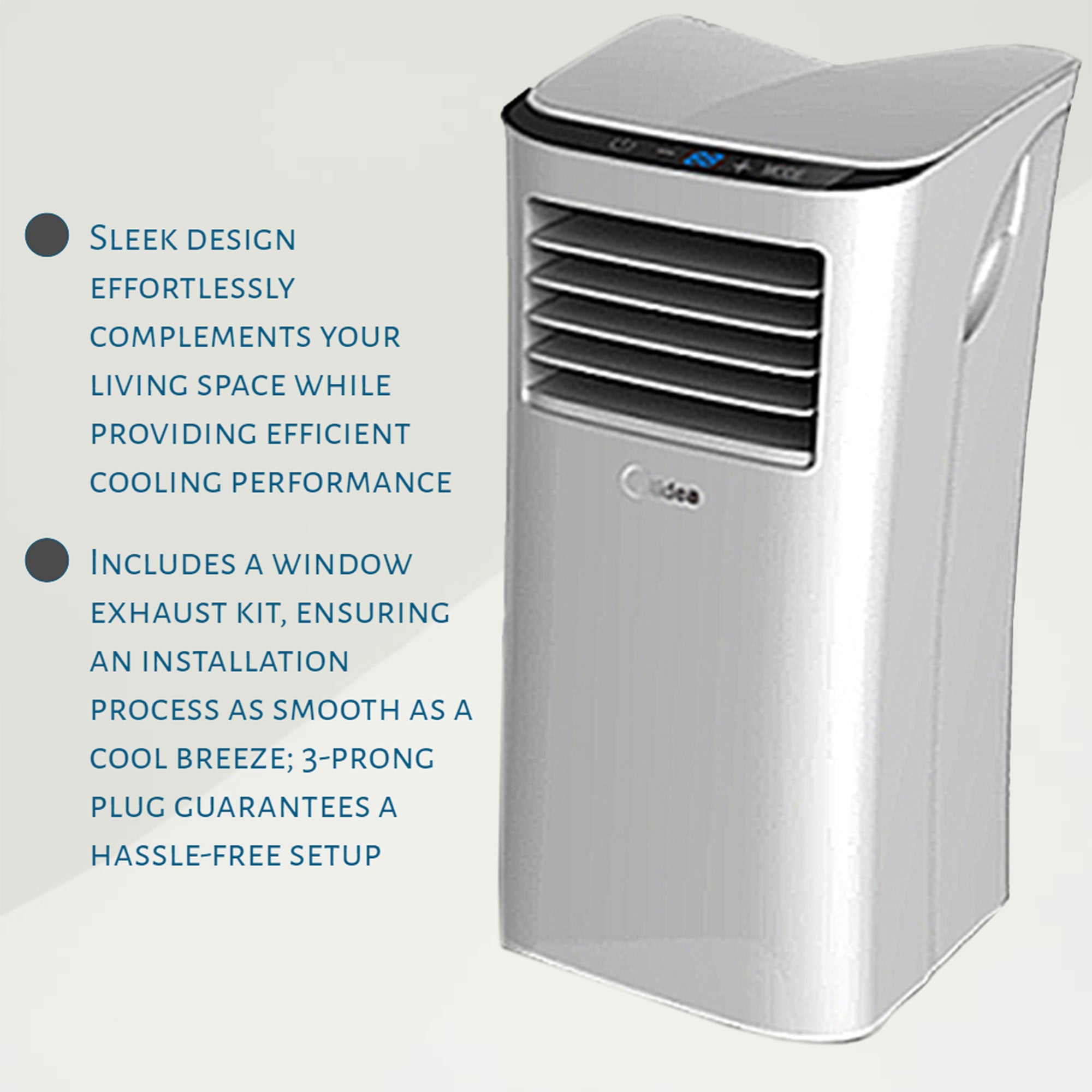 HomePointe S2 Series 5,000 BTU Portable Air Conditioner Home Cooling Fan Unit - VMInnovations