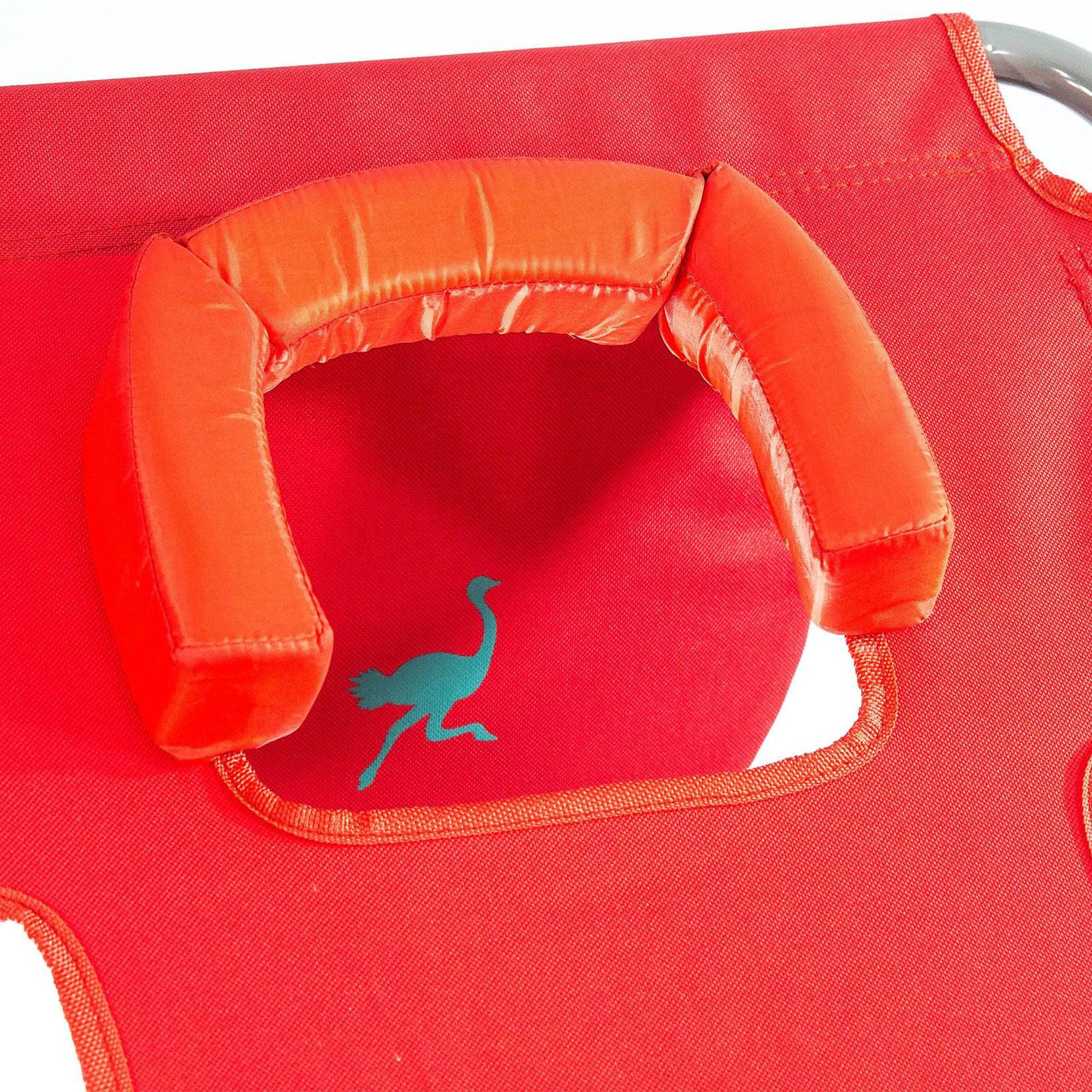 Ostrich Chaise Folding Beach Lounger & Deluxe 3in1 Padded Sports Chair, Red