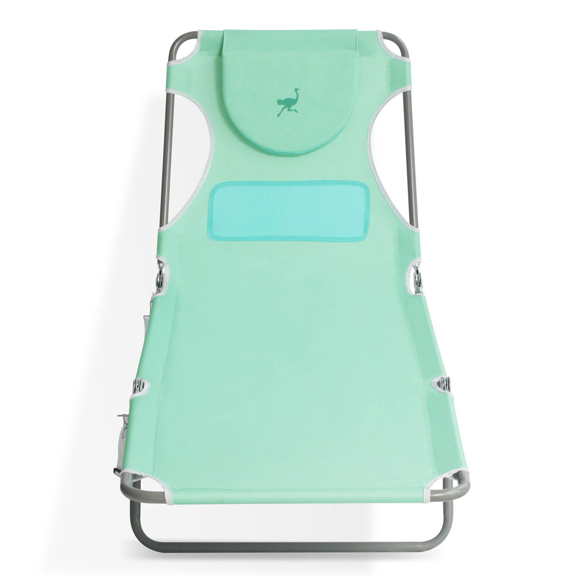 Ostrich Chaise Lounge Folding Sunbathing Poolside Beach Chair, Teal (2 Pack) - VMInnovations