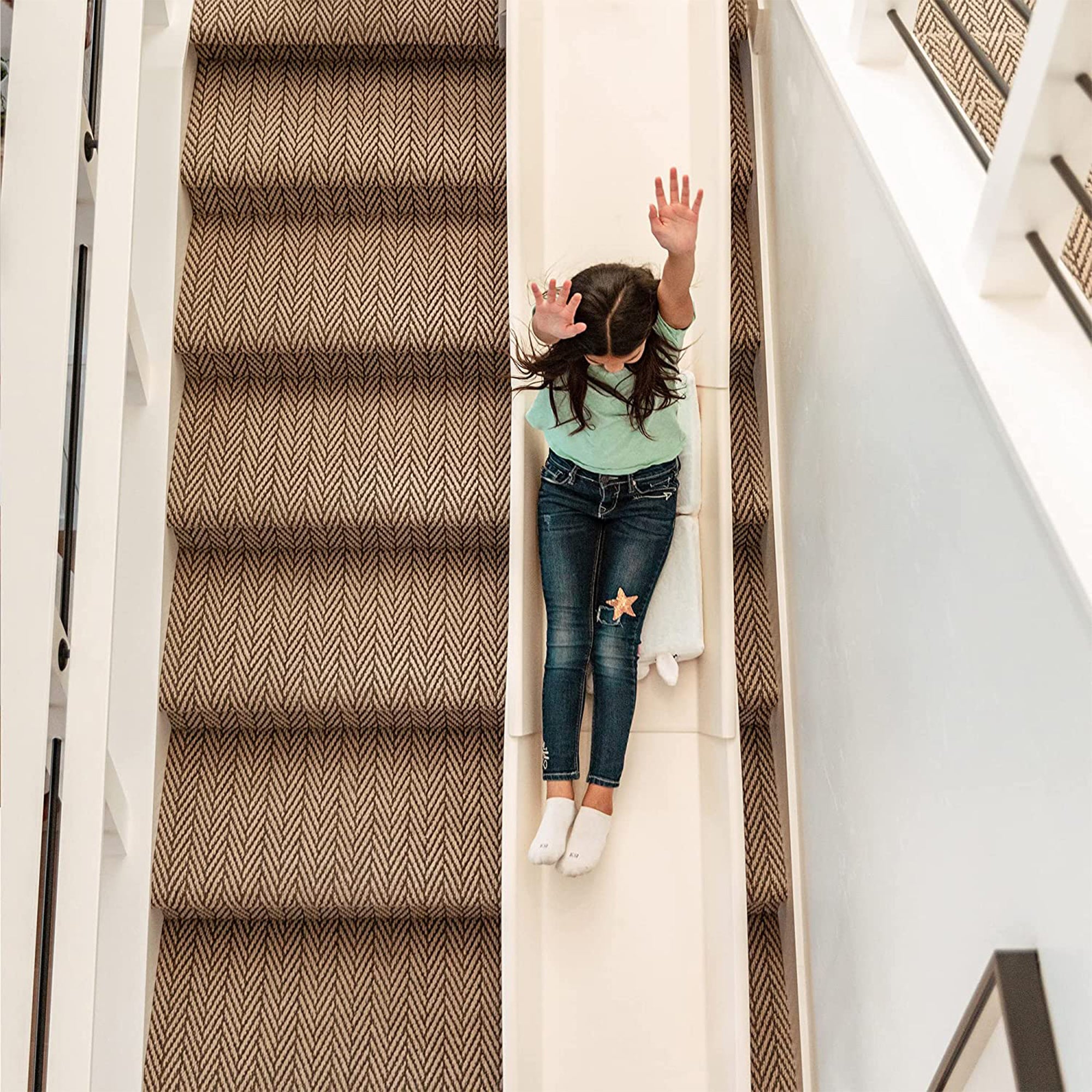 Stairslide Set of 4 Stair Mounted Kids Indoor Slide & Non-Slip Foam Landing Pad - VMInnovations