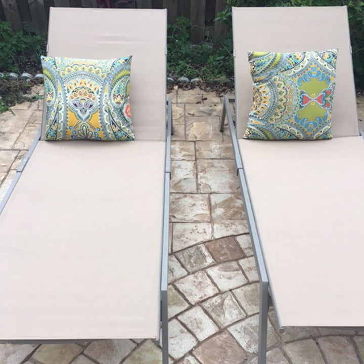 Ostrich Princeton Adult Outdoor Chaise Lounge Chairs with Wheels, Tan (4 Pack) - VMInnovations