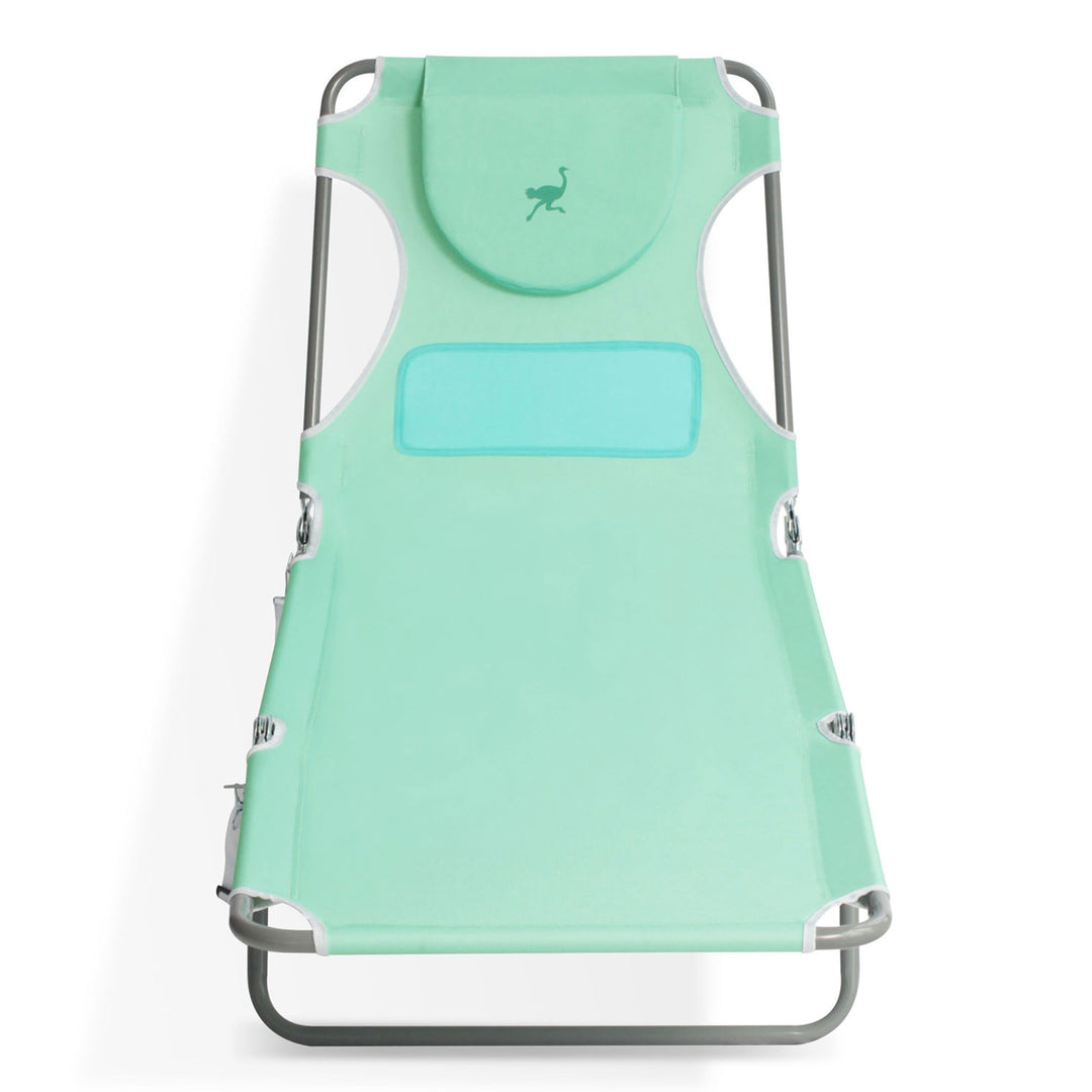 Ostrich Chaise Lounge Folding Chair with Deluxe Padded 3N1 Reclining Chair, Teal - VMInnovations