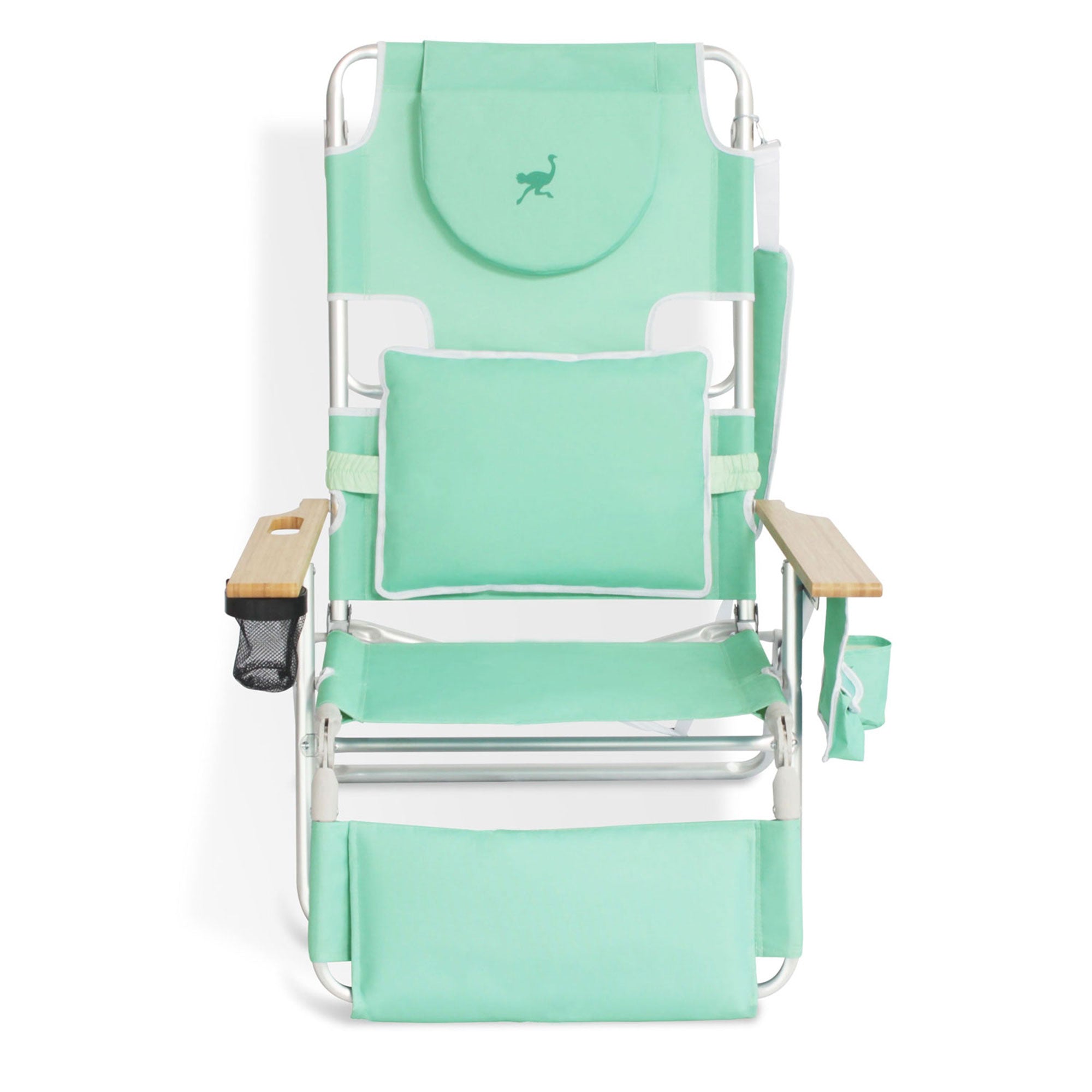 Ostrich Chaise Lounge Folding Chair with Deluxe Padded 3N1 Reclining Chair, Teal - VMInnovations