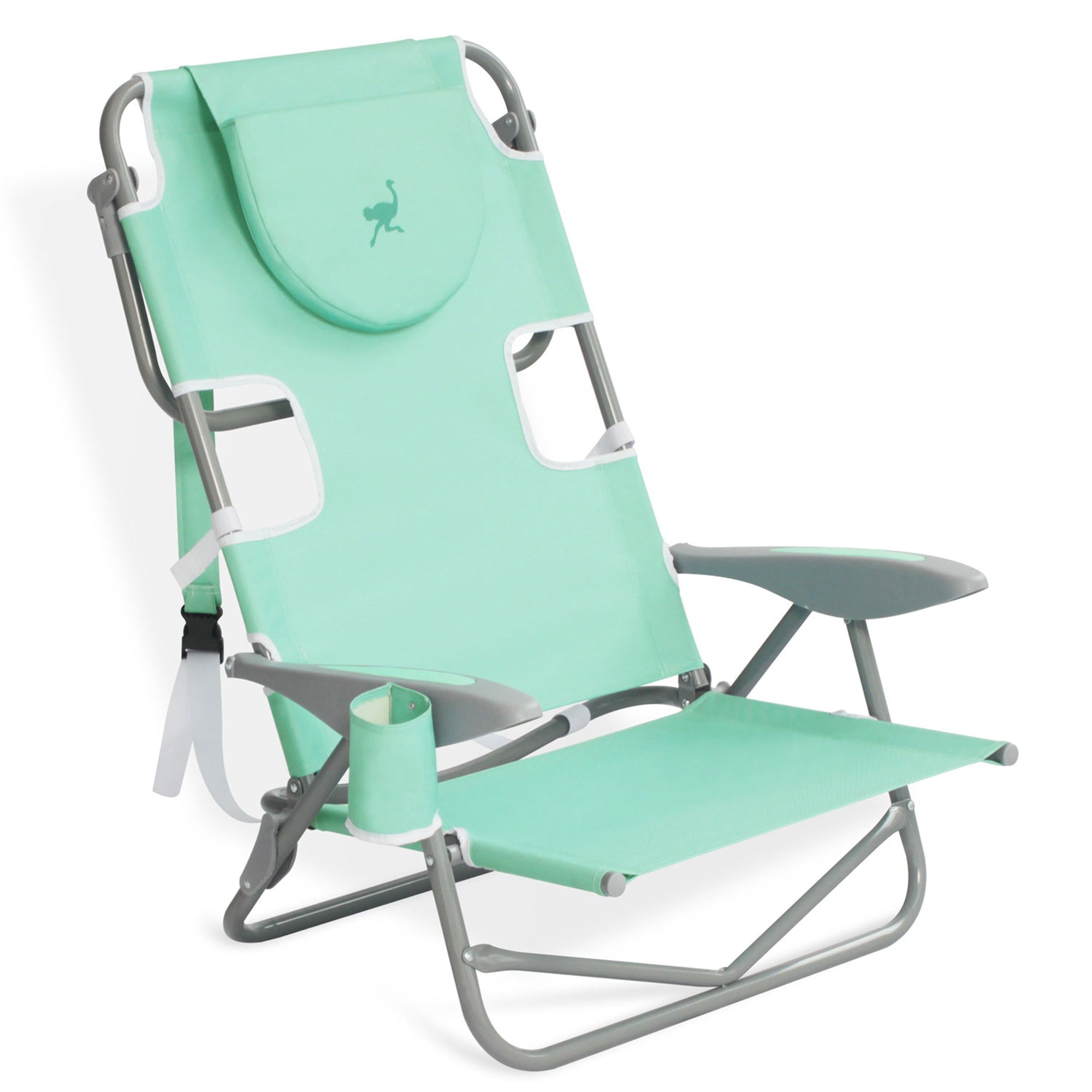 Ostrich On Your Back Folding Reclining Outdoor Camping Lawn Chair, Teal (2 Pack) - VMInnovations