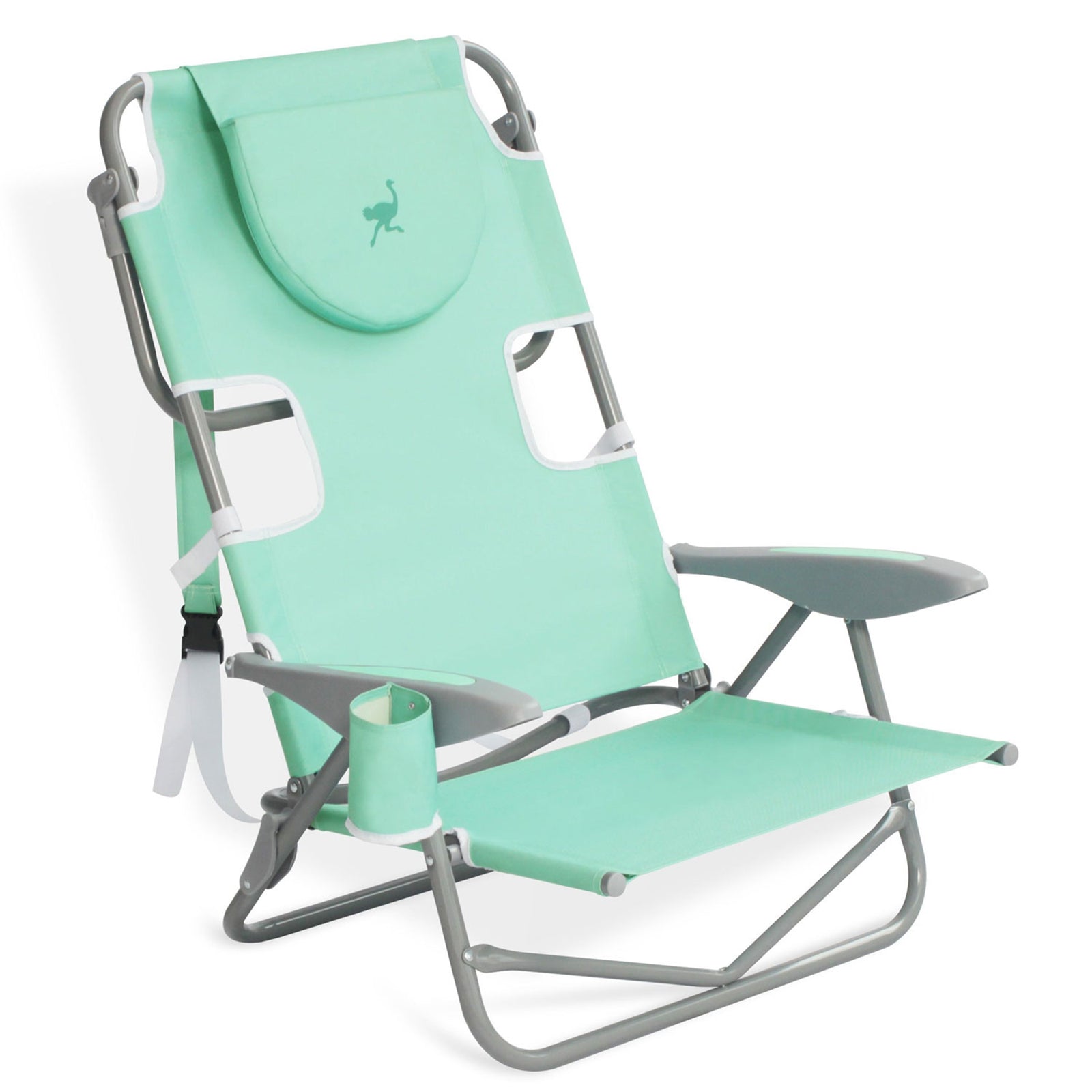 Ostrich On Your Back Folding Reclining Outdoor Camping Lawn Chair, Teal (3 Pack) - VMInnovations