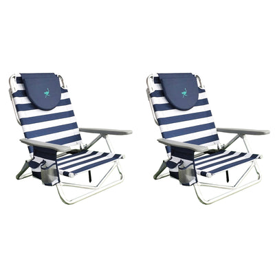 Ostrich On Your Back Sand Beach 6 Inch Off The Ground Lounge Chair (2 Pack)