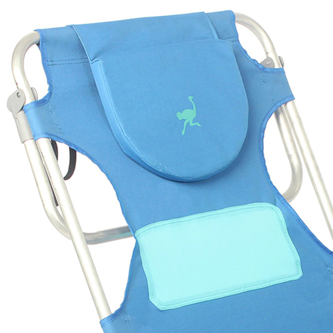 Ostrich Ladies Comfort On Your Back Outdoor Backpack Beach Chair, Blue, (2 Pack) - VMInnovations