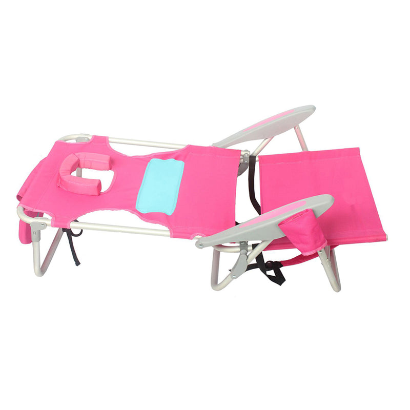 Ostrich Outdoor Beach Ladies Comfort On-Your-Back Beach Chair, Pink (4 Pack)