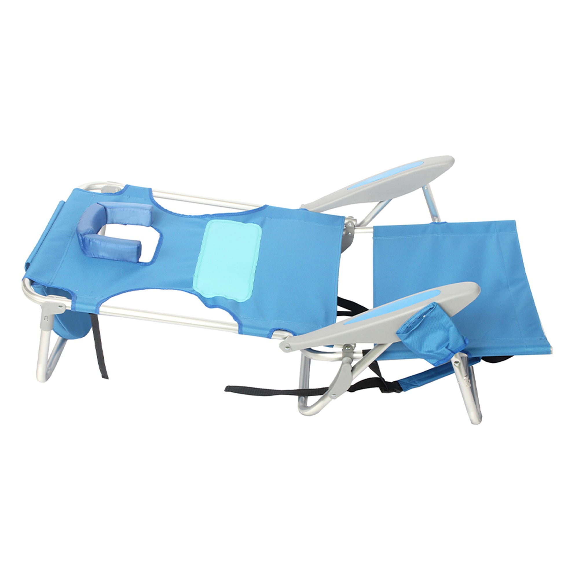 Ostrich Deluxe 3N1 Sports Seat & Ladies Comfort On Your Back Beach Chair, Blue