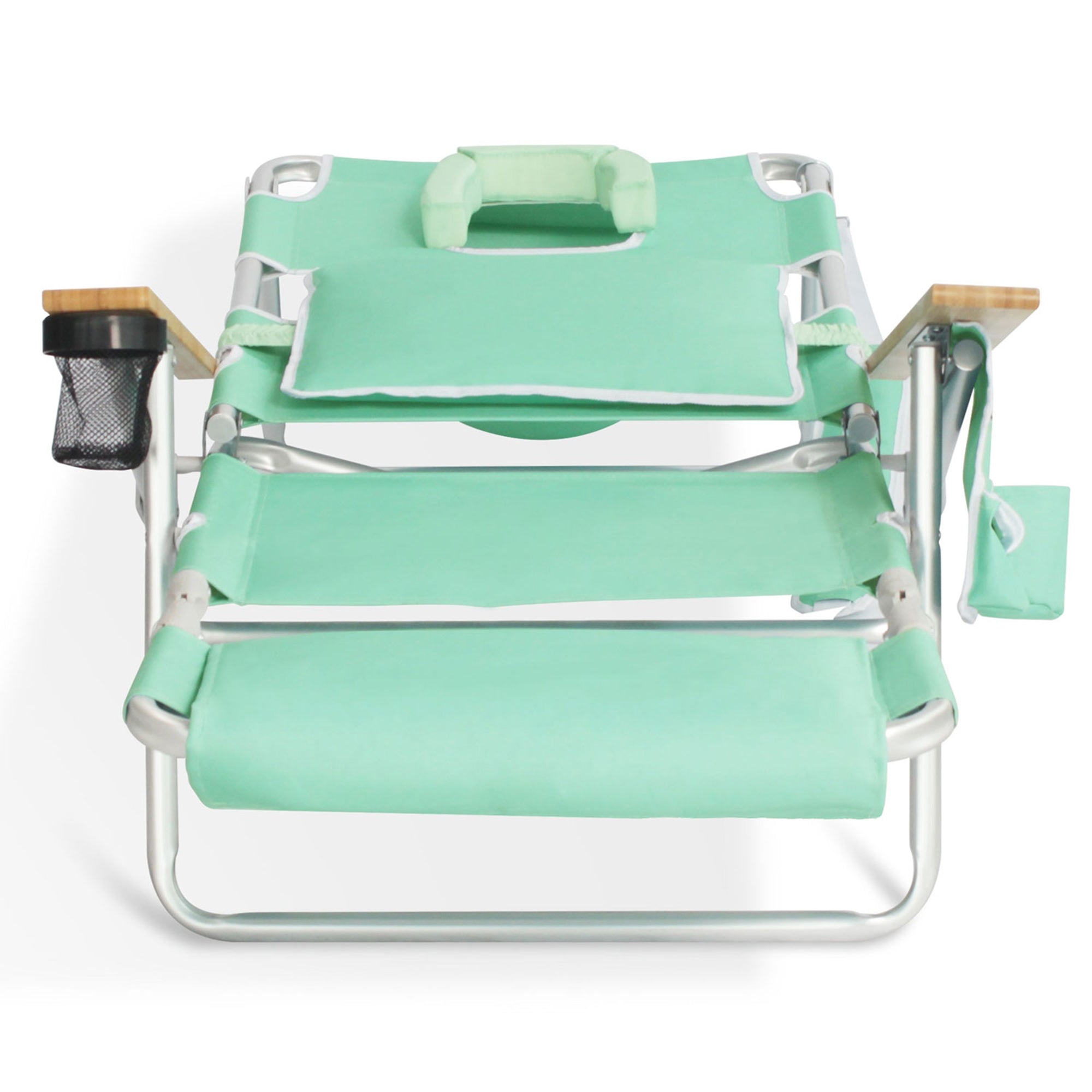 Ostrich Deluxe Padded 3-N-1 Outdoor Folding Reclining Beach Chair, Teal (4 Pack) - VMInnovations