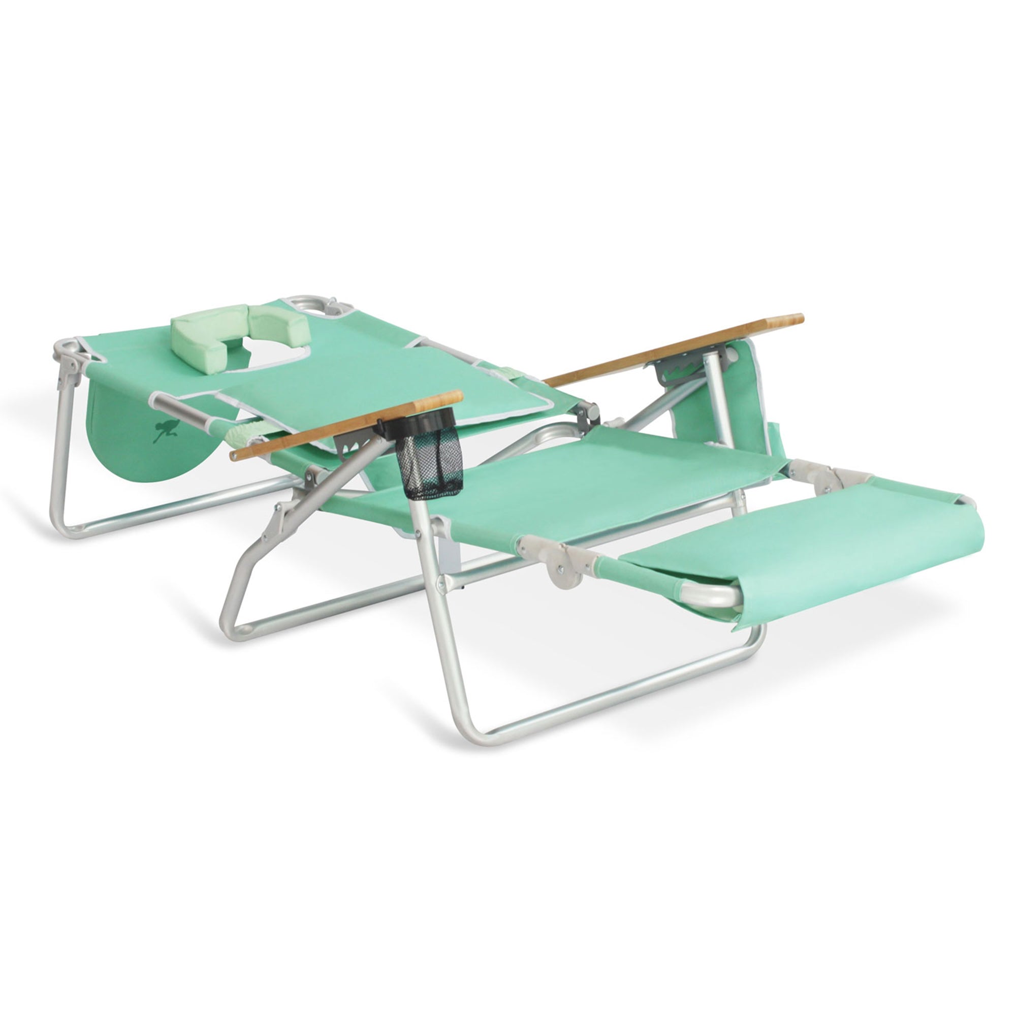 Ostrich Deluxe Padded 3-N-1 Outdoor Folding Reclining Beach Chair, Teal (4 Pack) - VMInnovations