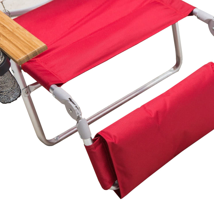 Ostrich Deluxe 3N1 Adjustable Padded Sports Chair with Footrest, Red (2 Pack) - VMInnovations