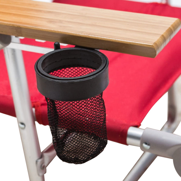 Ostrich Deluxe 3N1 Adjustable Padded Sports Chair with Footrest, Red (2 Pack) - VMInnovations