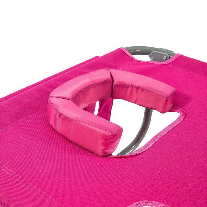 Ostrich On Your Back Reclining Lawn Chair & Chaise Folding Beach Lounger, Pink - VMInnovations
