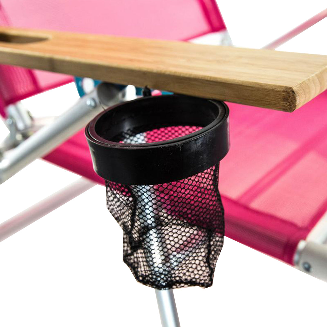 Ostrich Altitude 3 in 1 16 Inch Tall Lounge Reclining Beach Chair, Pink (2 Pack) - VMInnovations