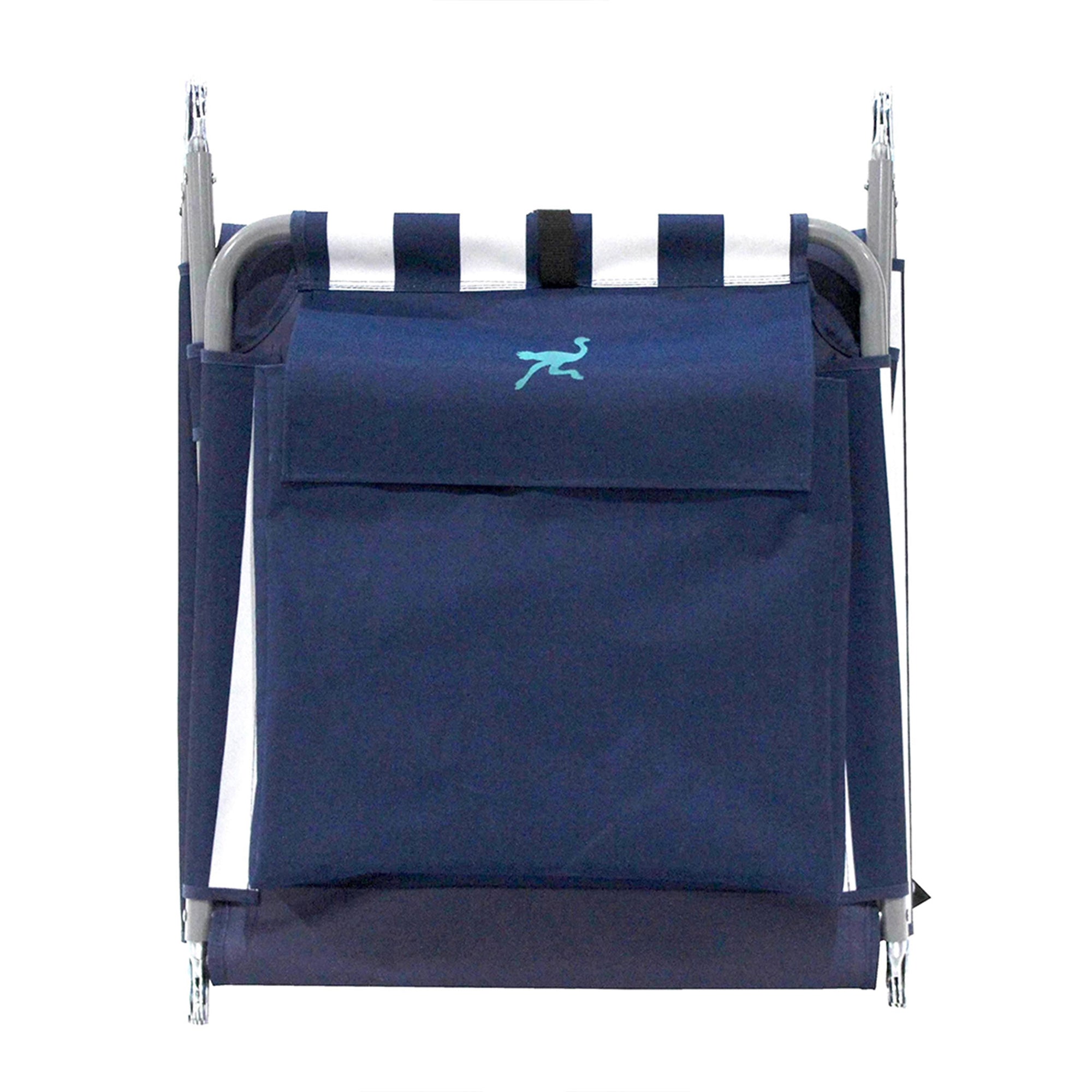 Ostrich Backpack Chaise Folding Lounge Chair w/Storage Bag, Navy Stripe (2 Pack) - VMInnovations