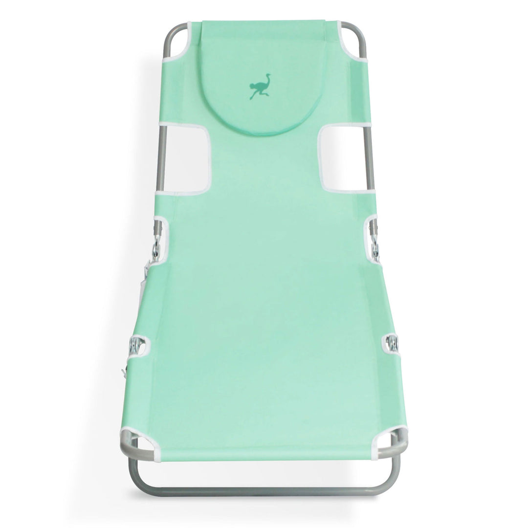 Ostrich Chaise Lounge Folding Sunbathing Recliner Beach Chair, Teal (4 Pack) - VMInnovations