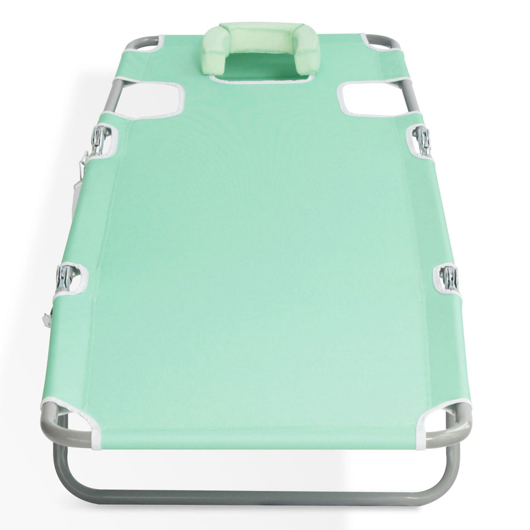 Ostrich Chaise Lounge Folding Sunbathing Recliner Beach Chair, Teal (4 Pack) - VMInnovations