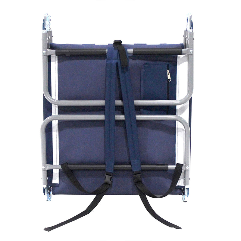 Ostrich Chaise Beach Chair & Backpack Chaise Poolside Lounge Chair, Navy Stripes