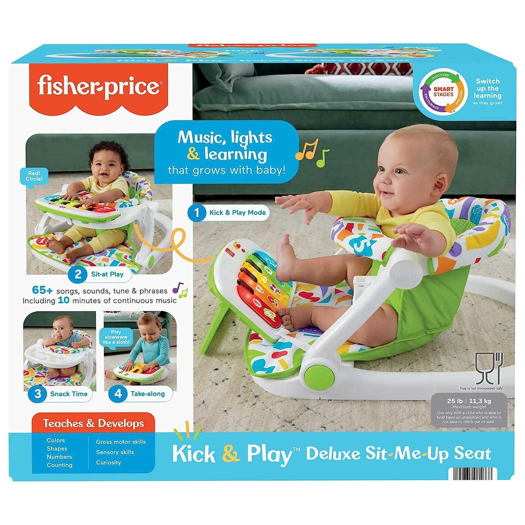 Fisher-Price Deluxe Sit Me Up Baby Activity Play Seat w/Piano Learning Toy(Used) - VMInnovations