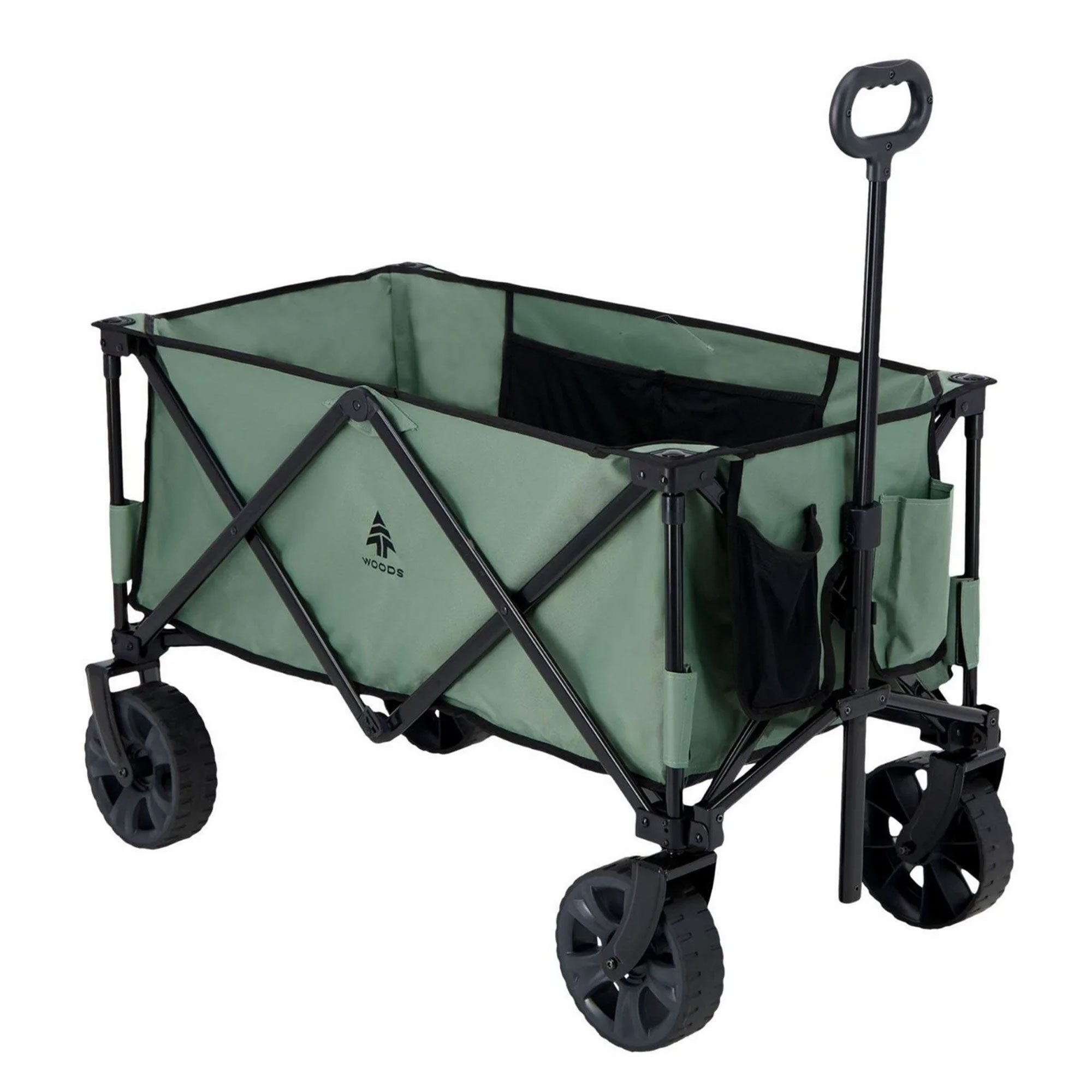 Woods Collapsible Garden Utility Wagon Cart, Supports Up to 225 Lbs, Sea Spray